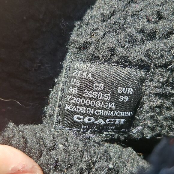 Coach Zena Black Leather & Suede Shearling-Lined Boots | Size 9 - Picture 10 of 10